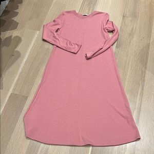 Zara Long Sleeve A-Line Dress in Dusty Pink